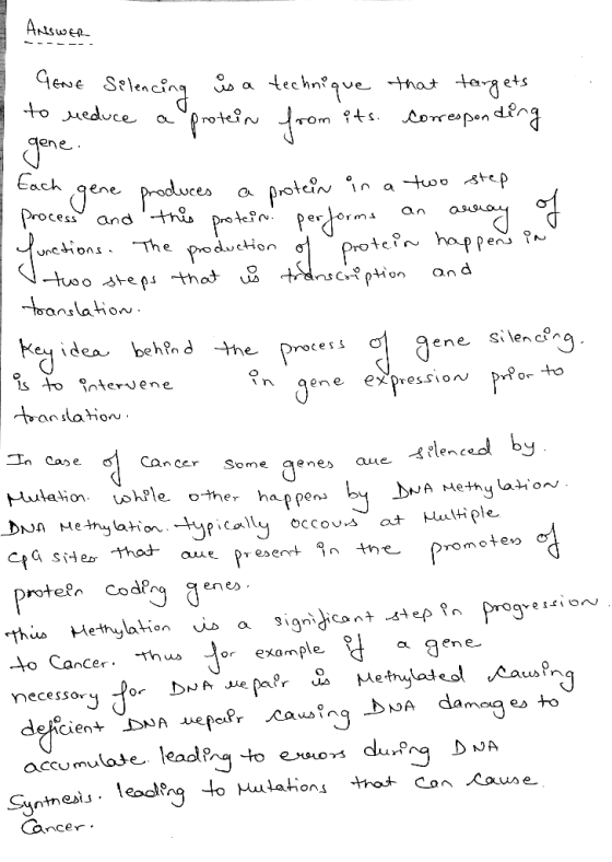ANSWER GENE Selencing is a technique that targets to reduce a protein from its corresponding gene. Each gene produces a prote