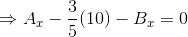\Rightarrow A_x - \frac{3}{5}(10) - B_x = 0