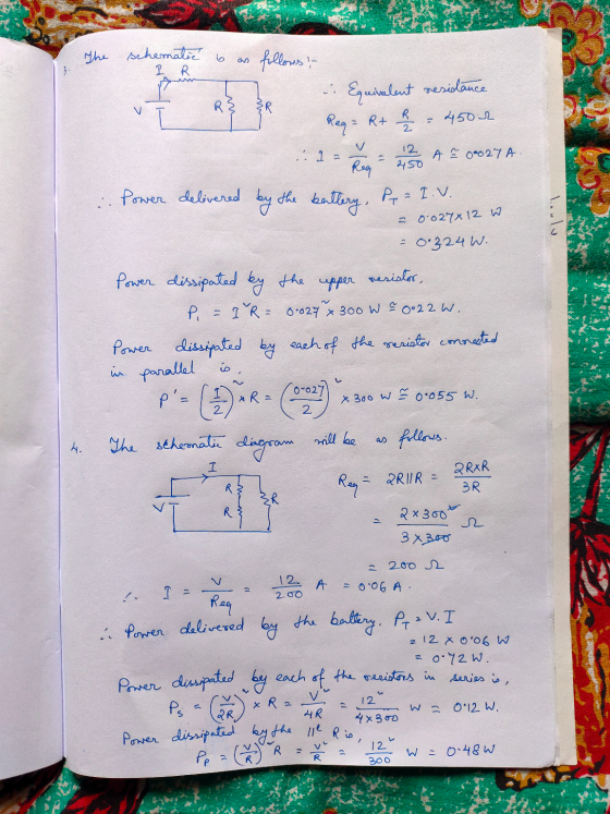 The 3. laulu The schematic is as follows ! in Equivalent resistance I A3 94 Rega R+ 2 = 450.2 22 A 00027A Power delivered b