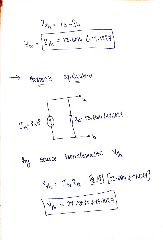 2th=13-ju = 13.6014 (-17.1027 ZN = 12th Noxtons equivalent 2N=1306014 (+7.1097 In 9600 Vith by source transformation With =