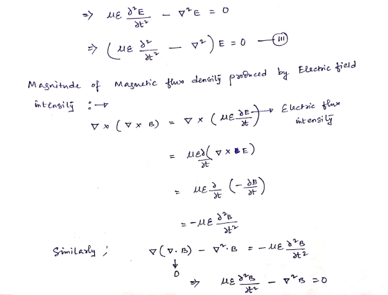 = 0 UE 8²E St² D²E 111 => [ue do A 24 12) E = 0 --C Magnitude of Magnetic flux density produced by Electic field intensil Et