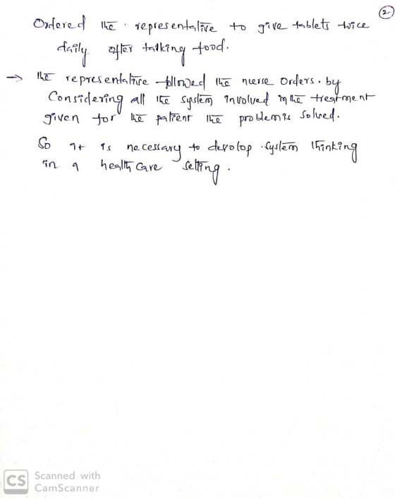 - Ordered the representa live to give tablets twice daily after triking food. the representative followed the nurse orders. b
