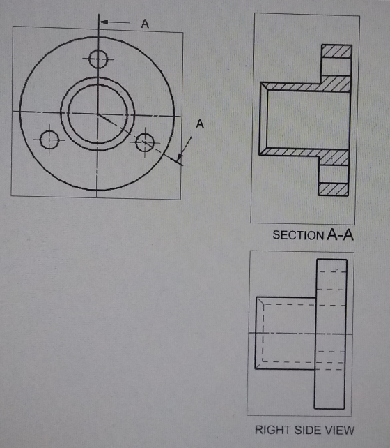 V ) SECTION A-A - - - - - RIGHT SIDE VIEW