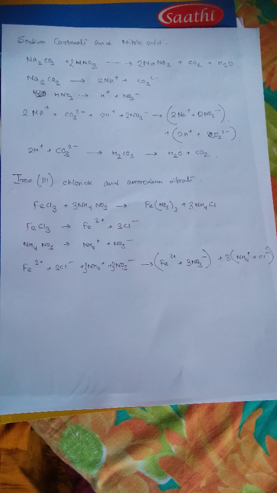 Caathi Sodium Carbonate and Nitric acid. Nazca +2 ANOR -- 2NaNO3 t co2 + H2O Na, co znat coger 40 HNO - H NO- 2 Nat & co2 - +