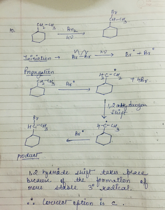 B7 Br & Br Initiation & Bro - Propagation they hbr. 11,2 att duggen & stufe 42 Bro product 12 hydedde shift takes place bicau