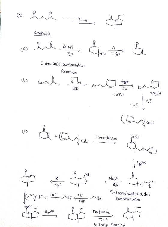 ان ) المال کا رب و با تمام Synthesis Intoa aldol condensahe Reachicos (b) and on on and then -libr Requiv I CI -LI | en & Caf