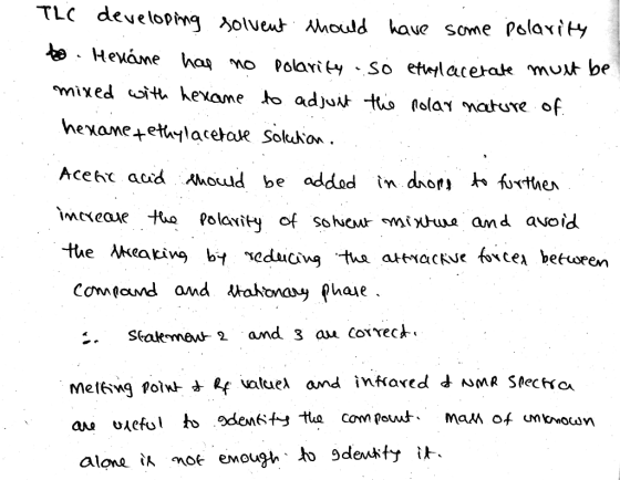 The developing solvent should have some polarity to Henåne has no Polarity so ethylacetate must be mixed with hexane to adjul
