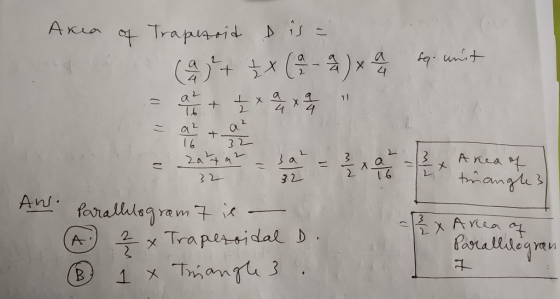 Axia Trapugrid a X a X 4 2 a + 32 (6 2a4 A rea a a 2 tmanges 3 2 32 An faralluleg ram - Avea loralldegra 2 Trapertidal D A.