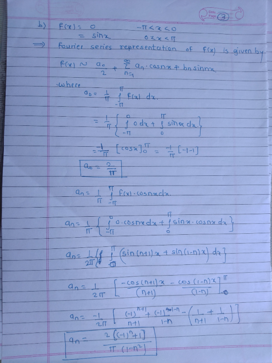 Date fourier series representation af fa) is given by Ect) 2.-an.casnnキ.hnsurinn, aa twher dne ST a n a n ntl LIT