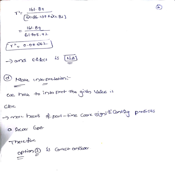 161.89 T2- Qu86.137*XI. 82) 161.89 61705.92 fre=0.00062 1 - and effect is [ALAJ Make IDterpretation: = we have to interpret t