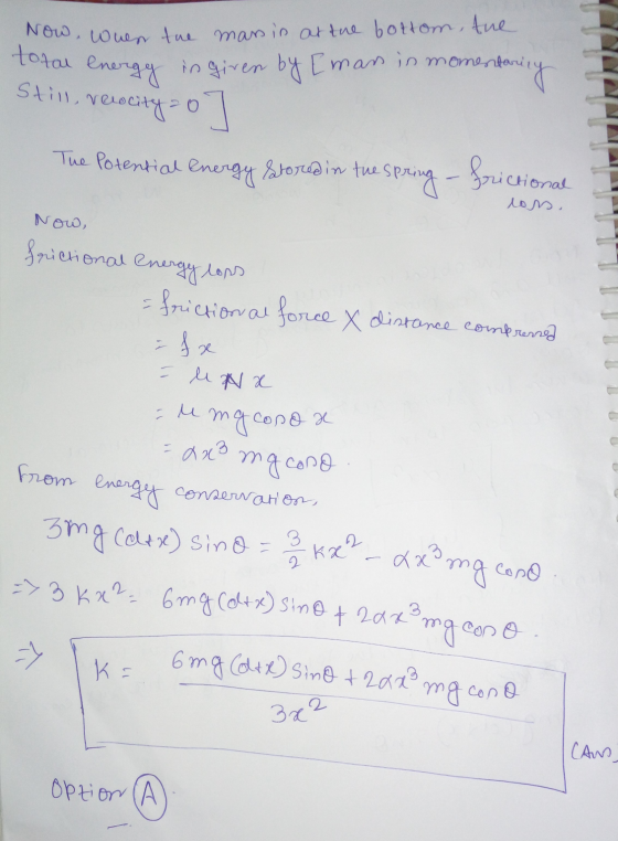 Now, when the mass in at the bottom, tue totar energy in given by [man in momentan nestendly Still, verocity o The Potential