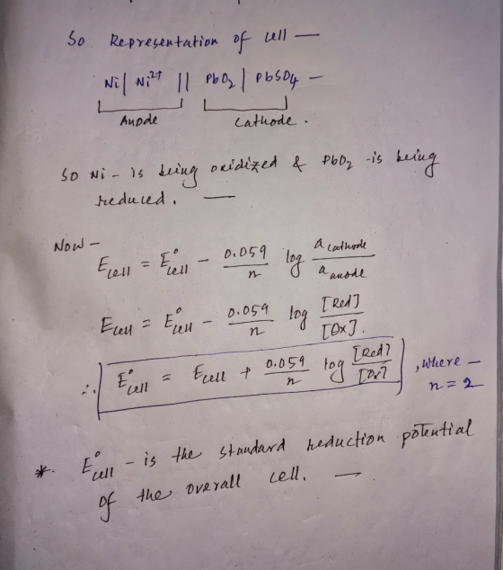 So Representation of ull- Auode Lathode So Ni- 1s Liur oeidized &PbD is heiug edued Now- D.059 Epll Lel n TRed D.054 Eet n TR