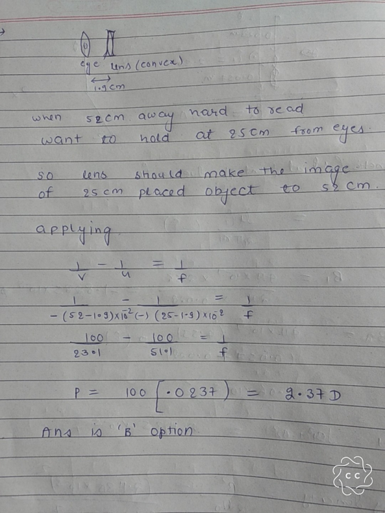 ey e ttns (convex) whn s2cm away inord to ve ad want to hold at 2S Cm fsom e S 0 ke the of 2S cm placed obiect to L. 60 23 P1