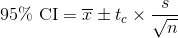 95% CI = T +tex