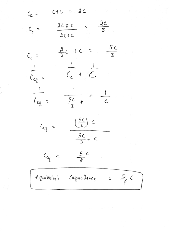 CAC २८ Cas acre 26 3 26 مل acte 5. &c to se ļ 3 ㅗ Ceq ㅗ ८.a - leq 5c . L leq 11 50 sec leq 5c 8 equivalent Capacitance 동 c
