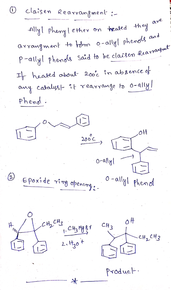 claisen Rearrangment in ave Allyl Phenylether on healed they are arrangment to form o-allyl phenols and p-allyl phenols said