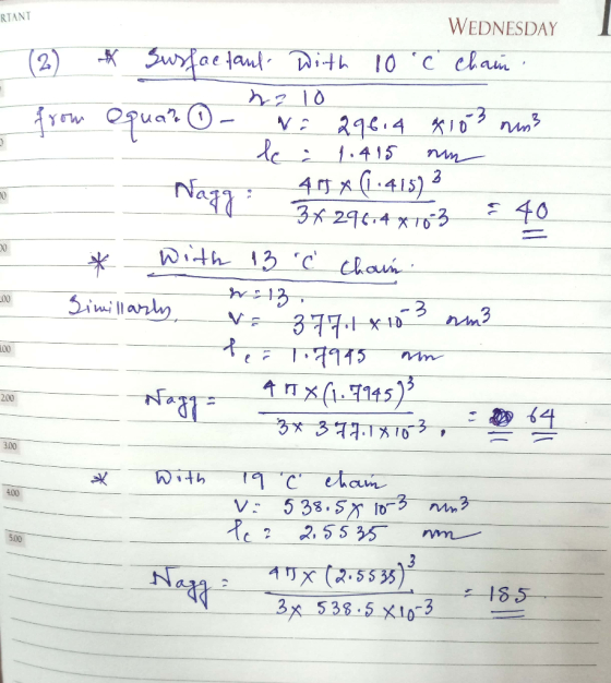 RTANT WEDNESDAY (2) * Surfactant with 10 °c chain - - ha 10 No 296.4 103 nm3 lc : 1.415 non 409 *(415) 3 3% 29674 T3 E 40 e *