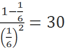 1 6 = 30 2 E)