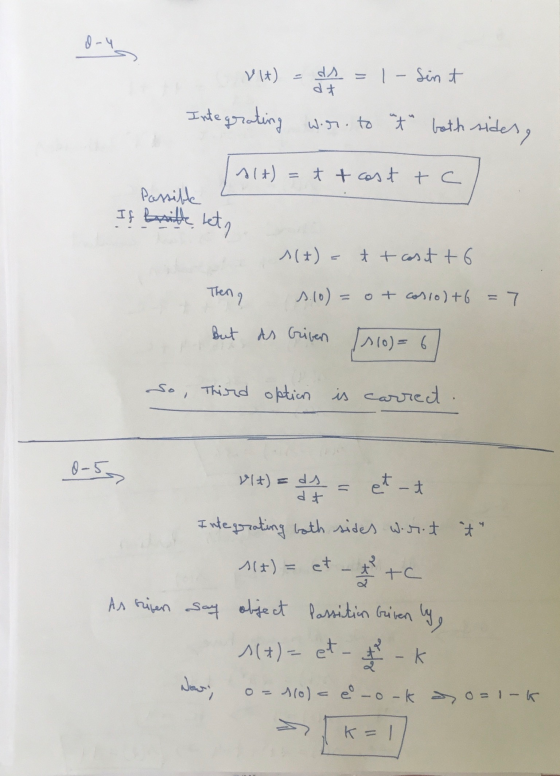 I-4 . Vlt) - ds dt I-Sint Integrating warto it both sides, Alt) = t t cast tc Possible If Britle let, 1(+) = t t cost to Th