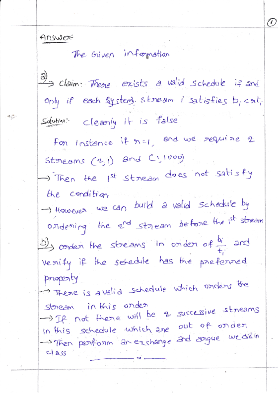 The Griven infation claim: Thee ezists a valid Schedue if and Only it each Sy ste stnesm Satisfies b, <t Saunleanlyit is fals