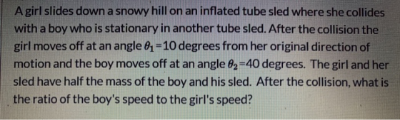 A girl slides down a snowy hill on an inflated tube sled where she collides with a boy who is stationary in another tube sled