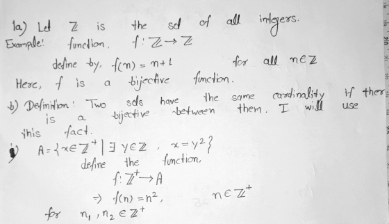 ile la) Let set of ila integers. 2lo اد داد if ther. use ola Z is the all Example! function, f: ZZ define by f(n) = n+1 for a