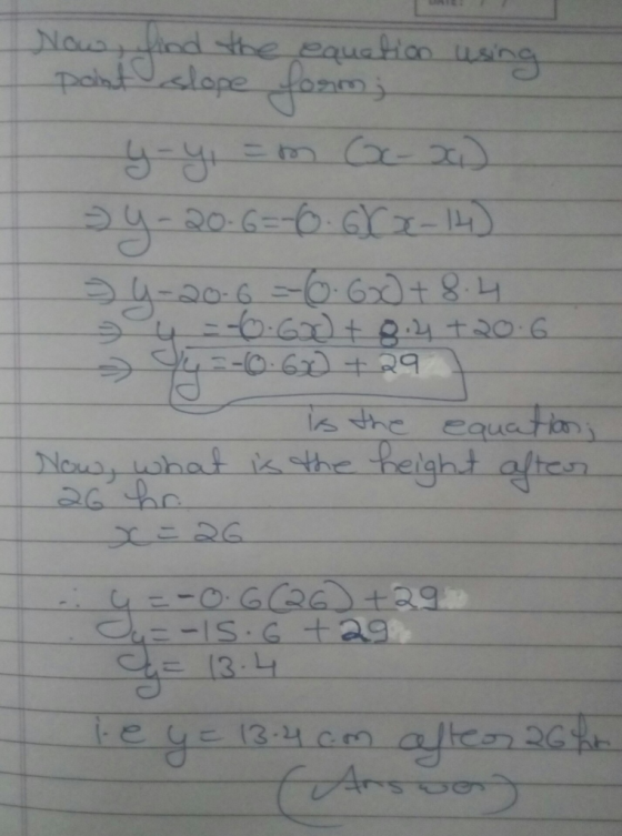 dled tbe eauation using Nousy pantelope foznmj Sy-206-6- Sro6D+ 29 Nowwy uwhat is the helght aften EDG 4E-0626+39 CuE-IS-6 +2