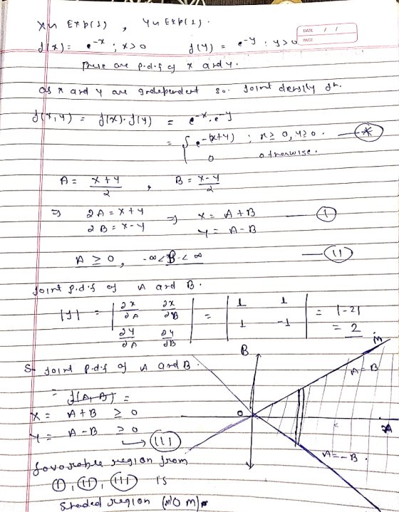 DATE II 4D WE xu Expld), Yu Exple). de: -. I These are pedef cy * ardy. dy) = as a ardd y are independent sor Joint dently oh