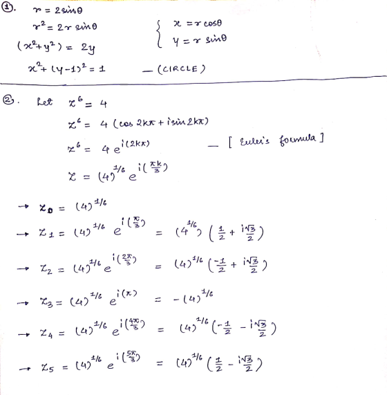 . 80 = 2 sino r²= =rcoso = 2rsino Y=rsino (x²+ y²) = ay + 14-45% = 1 - (CIRCLE) 2. het to=4 26= 4 (cos Qka tisin 2kt) i(2x) x