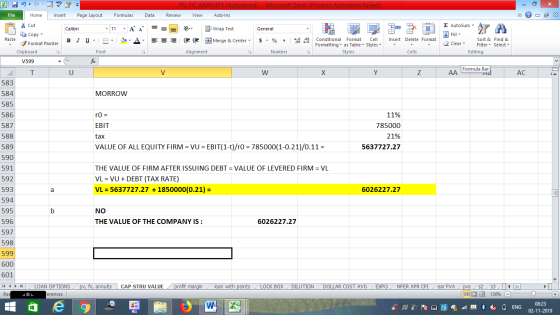 PV, FV, ANNUITY (Autosaved) - Microsoft Excel (Product Activation Failed) Review View Add-Ins File Home Insert Page Layout Fo