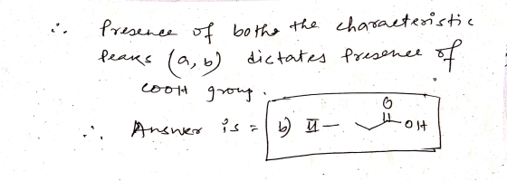 i, Presence of bothe the characteristic Pears (a, b) dictates presence of coolt group o Answer is albu ک olt