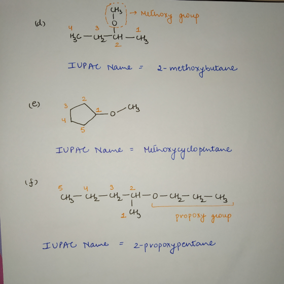 % - малоYя очр ч з о. с — н-н —ң IUPAC Name = 2-methoxybutane IUPAC Name = Methoxycyclopentane (5) 5 ч ң, — 3 ң, — он, -н— 0