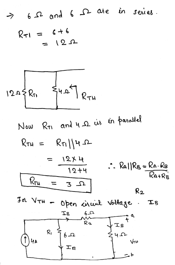 > s are in series. 6 and 6 Rai = 6+6 = 122 1228R 4467 RH PH Now Rri and 4 2 is in parallel RiH = Rallye = 12X4 10+4 .. RallRe