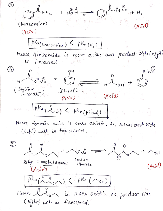 (3) -NH₂ + NaH NH Na + H₂ (Benzamide) (Acid) (Aud) <pka (H₂) pkalbenzamide) Hence, Ben Zamide is more a cilic and product hel