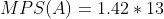 MPS(A) = 1.42 * 13