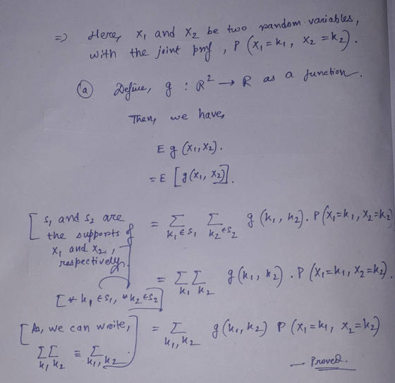 Hera x and X, be tuwo pandom variab les, with the jeint pm, P (Xki, X2 function 2 as wofice, 8R- R have, heny we LaCa, 7 S, a