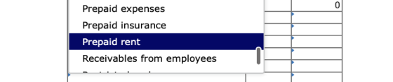 Prepaid expenses Prepaid insurance Prepaid rent Receivables from employees