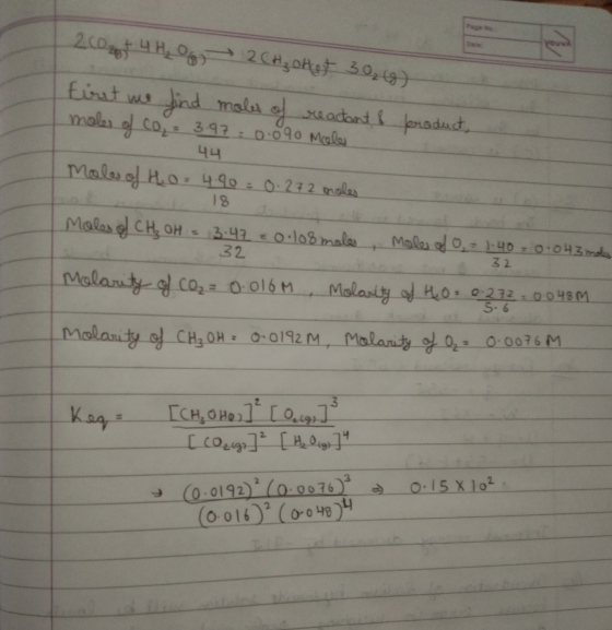 2.Cozot 4 H, 0972CH2 Orest 30,00) first me find moles of reactant & product, moles of co,= 3.97 0.090 Moles 44 Mole of Ho - 4