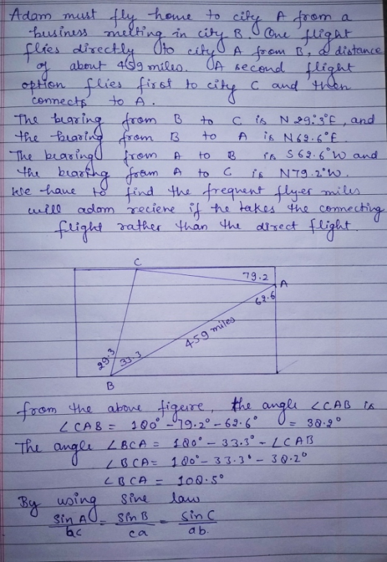 A B One flight about 4659 mileo. connects Adam must fly home to business melting in city from a flies directly to A from B, a