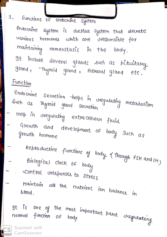 I, functions of endocrine system Endoweine system is ductless system that secrete various hormones which are responsible for