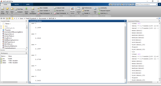 MATLAB R2013a S X - Search Documentation HOME PLOTS E 5 CE ES X + New La Find Files & Compare O Preferences Set Path ? Help G
