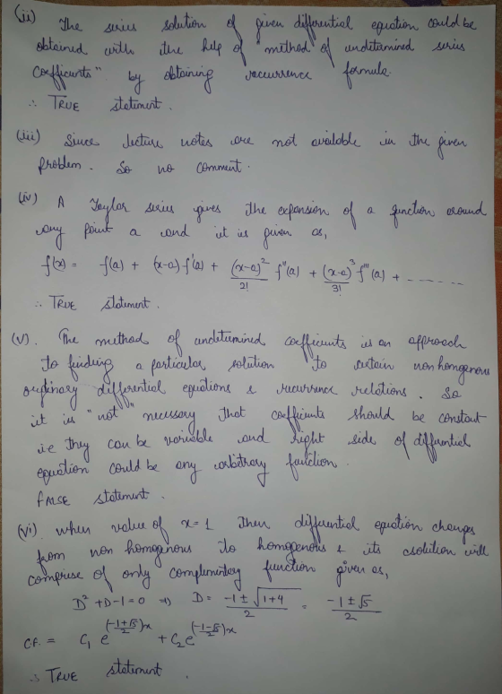 recurrence care no A cond 21 31 The series solution solution of given differential equation could be obtained with the help m