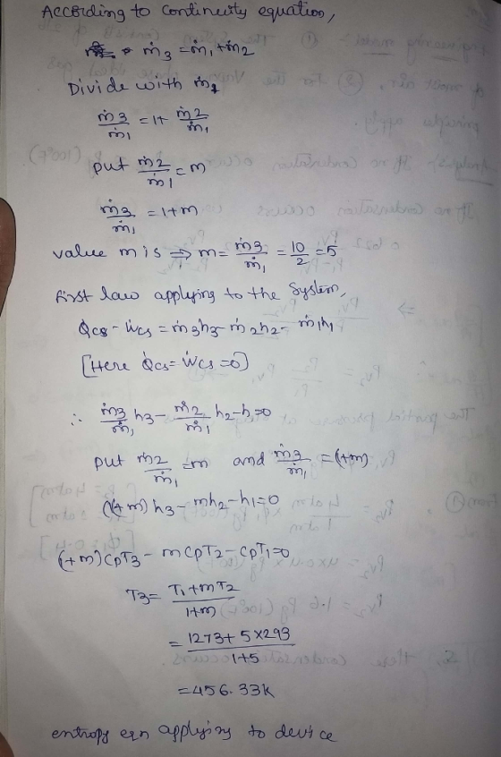 ACCErding to Continuty equation/ Divi de with 4 M3 -It M2 1 Polut 2J value m Is > m= 3 9 Ol Ast auo applying to the Syslin to