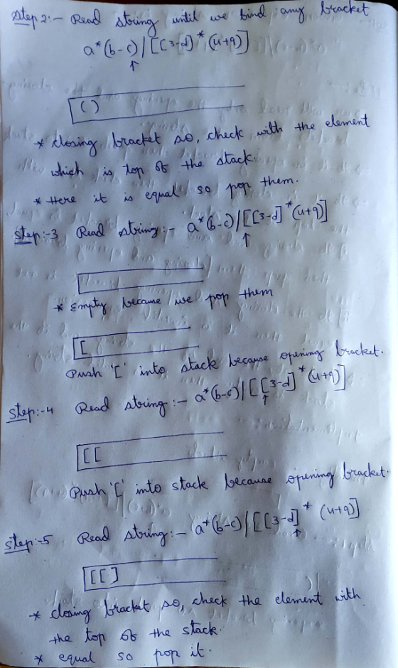 Step 2: any bracket Read string until we bind am (6-0) [C344)*(+8)) prical & closing bracket so, check with the element hy wh