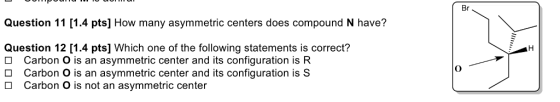 How many asymmetric centers does compound N have?