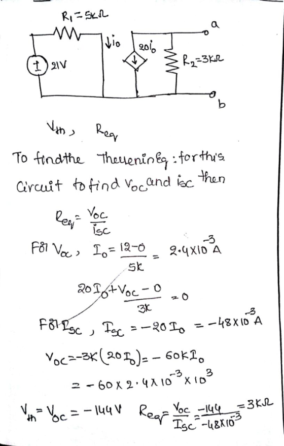 lo20l To ftndthe TheueninSq:forthis Grcutt to ind vocand iec YOC. iSC -2 3と F81 -3, 3 그 _ 60 X 2 , 4X10 XID 3KJL