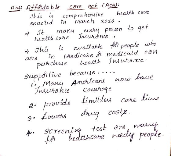 Ans: Afforda b le care act CACA): This is enacted în health care hensive compre March 2010 every person to get Incuránie make