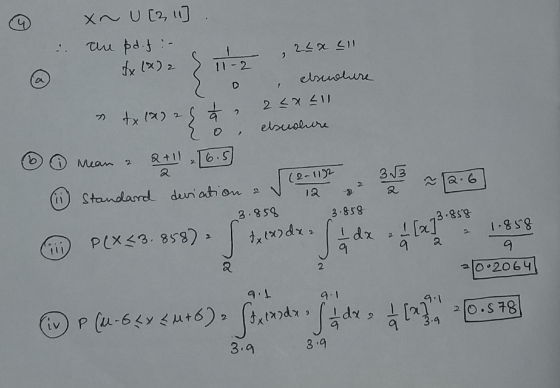 2 { X 02, 0. the pd. f :- 26x sll fx (x)2 11-2 elsewhere tx (2) 25 2 call elsewhere Mean 2 & +11 6.5 2 Standard deviation 2 (