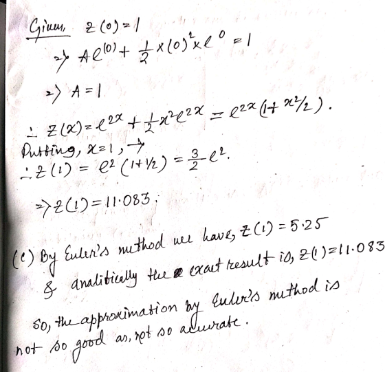 Ginem, 2 (0)=1 of Allo)+ x 109 xlºel 2) A = - 260=(2x + 4x242X = (2x17x42). Putting, xz 1,7 Z11) = {2 (1492) = 2-e? >>2(1)= 1
