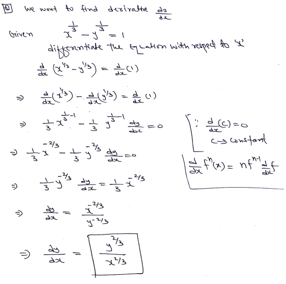 o we want to find derivative dy da Given x _yt_, Griven differentiate the equation with respect to se ) o ) de 9) - yt stron